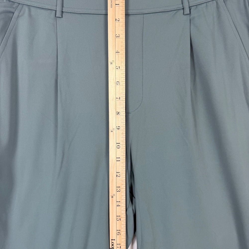 Halara Flex DayStretch High Waisted Straight Leg Trouser Pants L Tall Green Work - Picture 7 of 9
